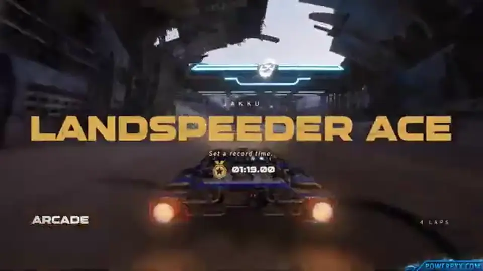 Arcade Landspeeder Ace on Jakku — set a record time, 4 laps
